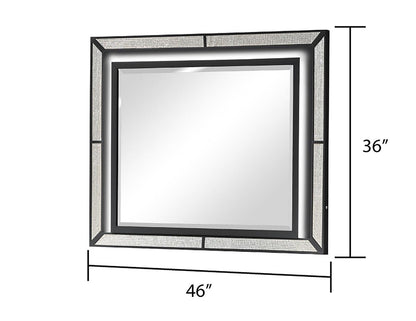 Galaxy Home Crystal Mirror in Black