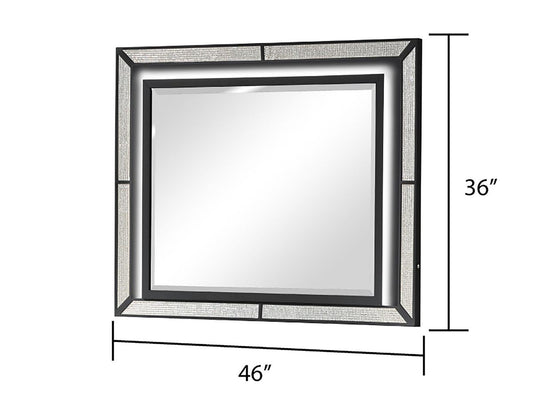 Galaxy Home Crystal Mirror in Black