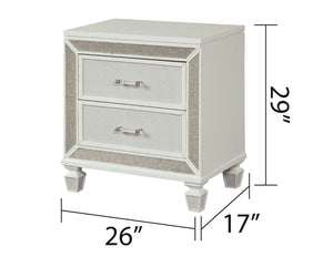 Galaxy Home Crystal Nightstand in White - Ego Home Furniture