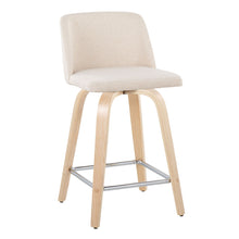Load image into Gallery viewer, Toriano - Contemporary Fixed Height Counter Stool With Swivel With Square Footrest (Set of 2)
