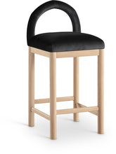 Load image into Gallery viewer, Conrad - Velvet Counter Stool With Natural Legs
