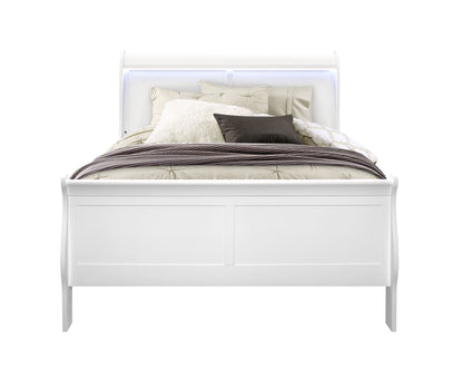 Charlie - Full Bed With LED Side Rails - White