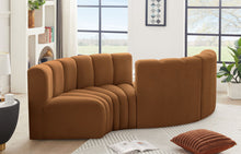Load image into Gallery viewer, Arc - Velvet 4 Piece Curved Modular Sofa - Saddle

