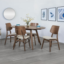 Load image into Gallery viewer, Oscar - Drop Leaf Dining Table With 4 Chairs - Walnut / Natural Cush
