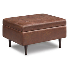 Load image into Gallery viewer, Shay - Large Square Coffee Table Storage Ottoman Mid-Century Style
