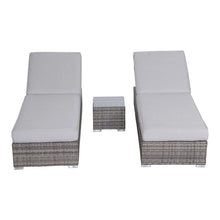 Load image into Gallery viewer, 3 Piece Chaise Lounge Set With Adjustable Reclining - Gray Mix
