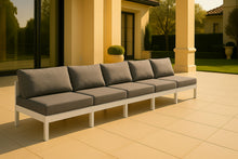 Load image into Gallery viewer, Nizuc - Outdoor Patio 5 Seat Modular Armless Sofa With White Frame
