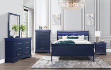 Load image into Gallery viewer, Charlie - Queen Bed With LED Headboard &amp; Footboard - Blue
