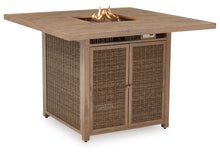 Load image into Gallery viewer, Walton Bridge - Square Bar Table W/Fire Pit - Driftwood
