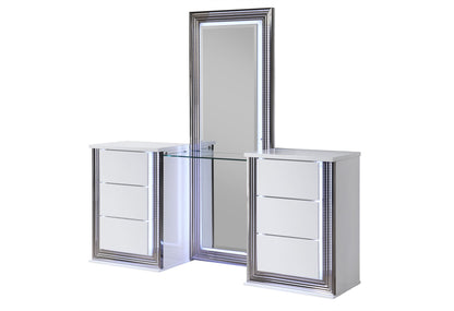 Ylime - Floor Mirror With LED - Smooth White