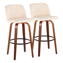 Load image into Gallery viewer, Toriano - Mid Century Modern Fixed Height Barstool Swivel And Round Footrest (Set of 2)
