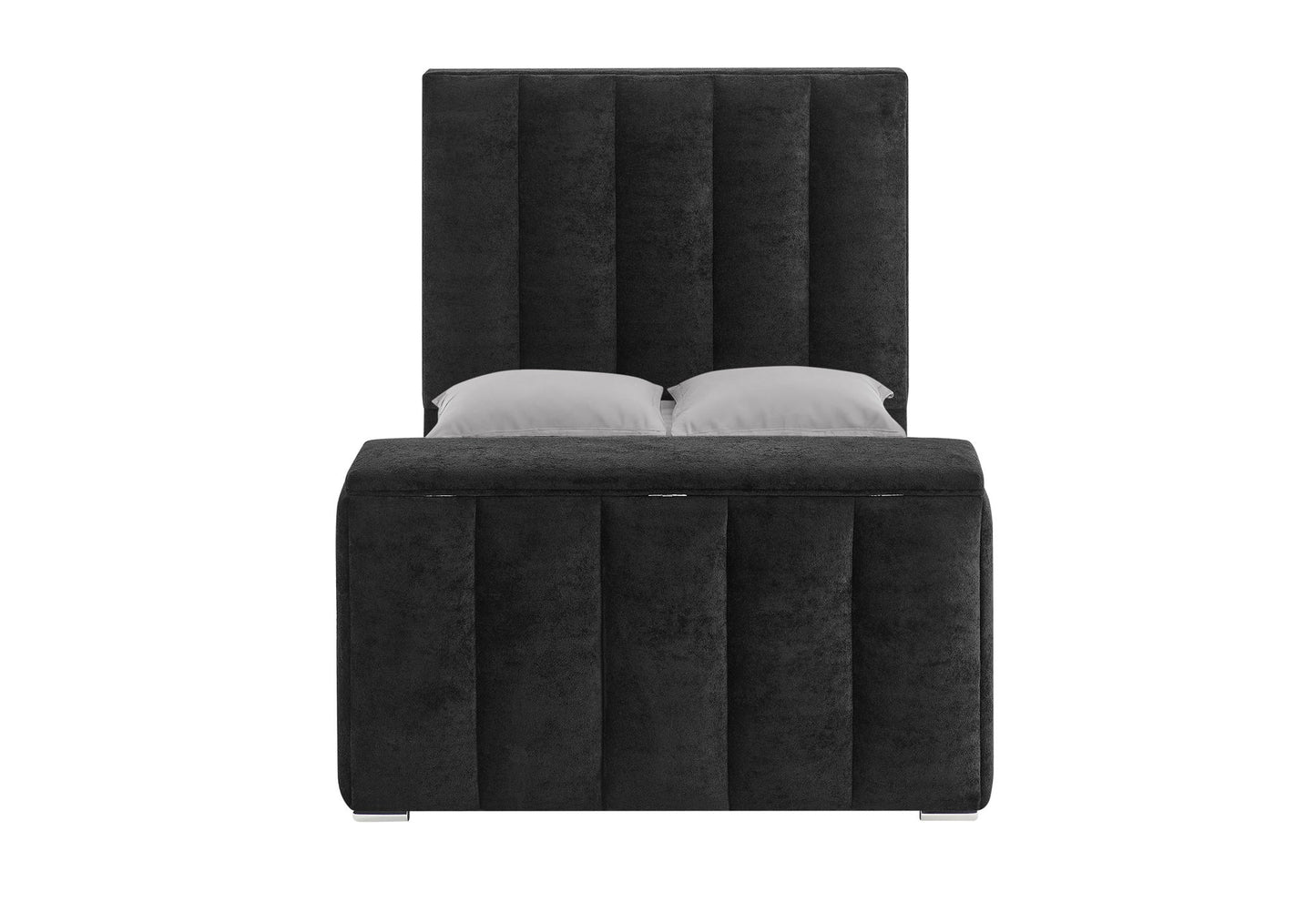 Serenity - Queen Bed Footboard With TV Lift And Fireplace - Onyx