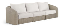 Load image into Gallery viewer, Seacrest - Olefin Water Resistant Fabric And Wicker 3 Piece Outdoor Patio Modular Sofa
