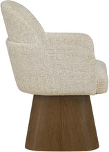 Load image into Gallery viewer, Marlowe - Linen Textured Fabric Upholstered Swivel Dining Arm Chair - Stained Brown
