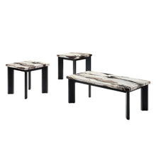 Load image into Gallery viewer, Strata - Faux Marble 3 Piece Occasional Set (1 Coffee &amp; 2 End Tables) - Black / White
