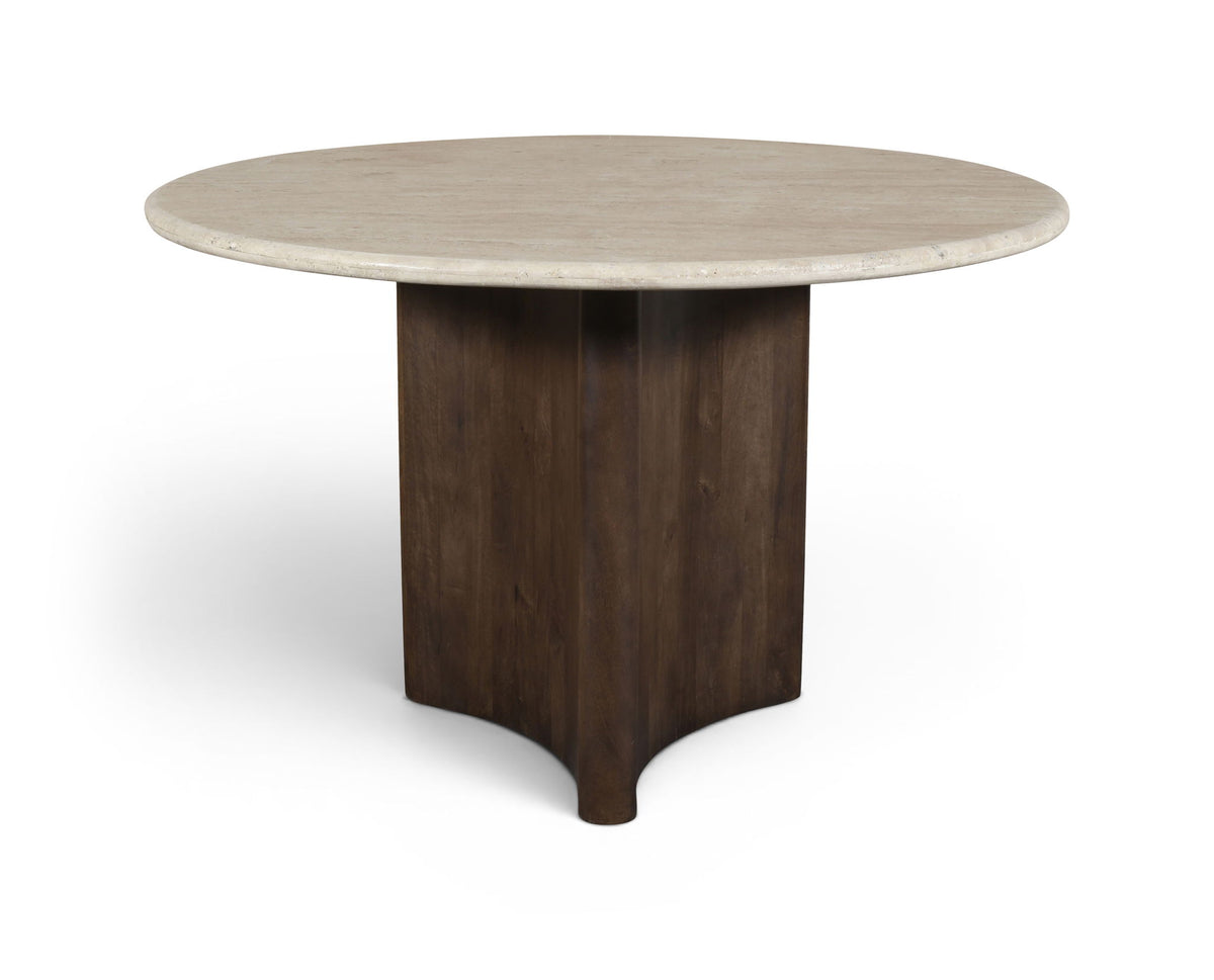 Pietra - Travertine And Mango Wood Dining Table
