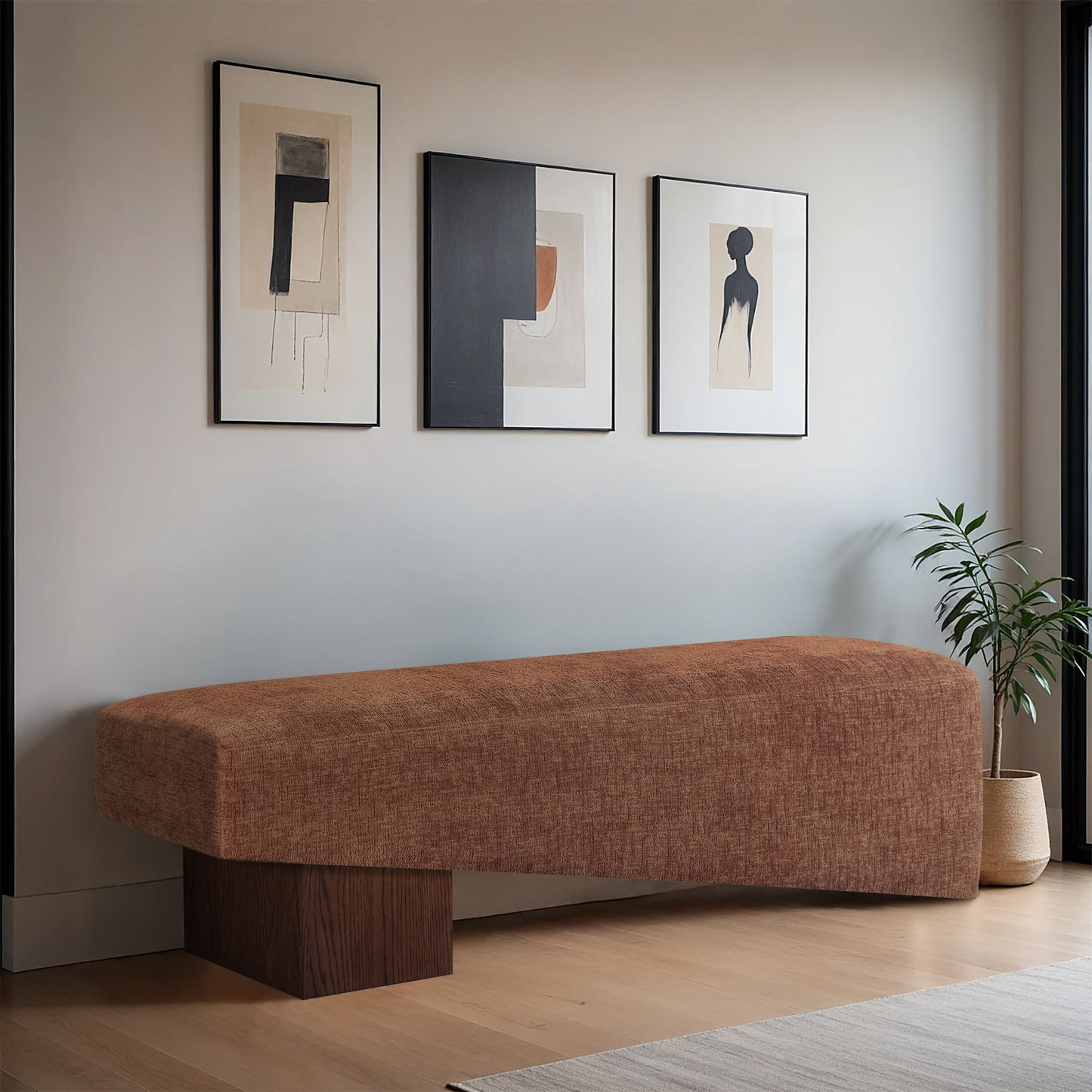 Alora - Bench - Dark Brown Base