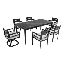 Load image into Gallery viewer, Modern Outdoor Patio Dining Set With Table And Chairs With Sunbrella Cushions
