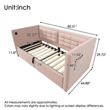 Load image into Gallery viewer, Upholstered Hydraulic Storage Daybed With USB &amp; Type C Charging
