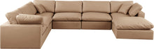 Load image into Gallery viewer, Comfy - 7 Piece Faux Leather Modular Sectional With Chaise - Tan
