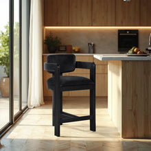 Load image into Gallery viewer, Sacha - Velvet Stool With Black Base
