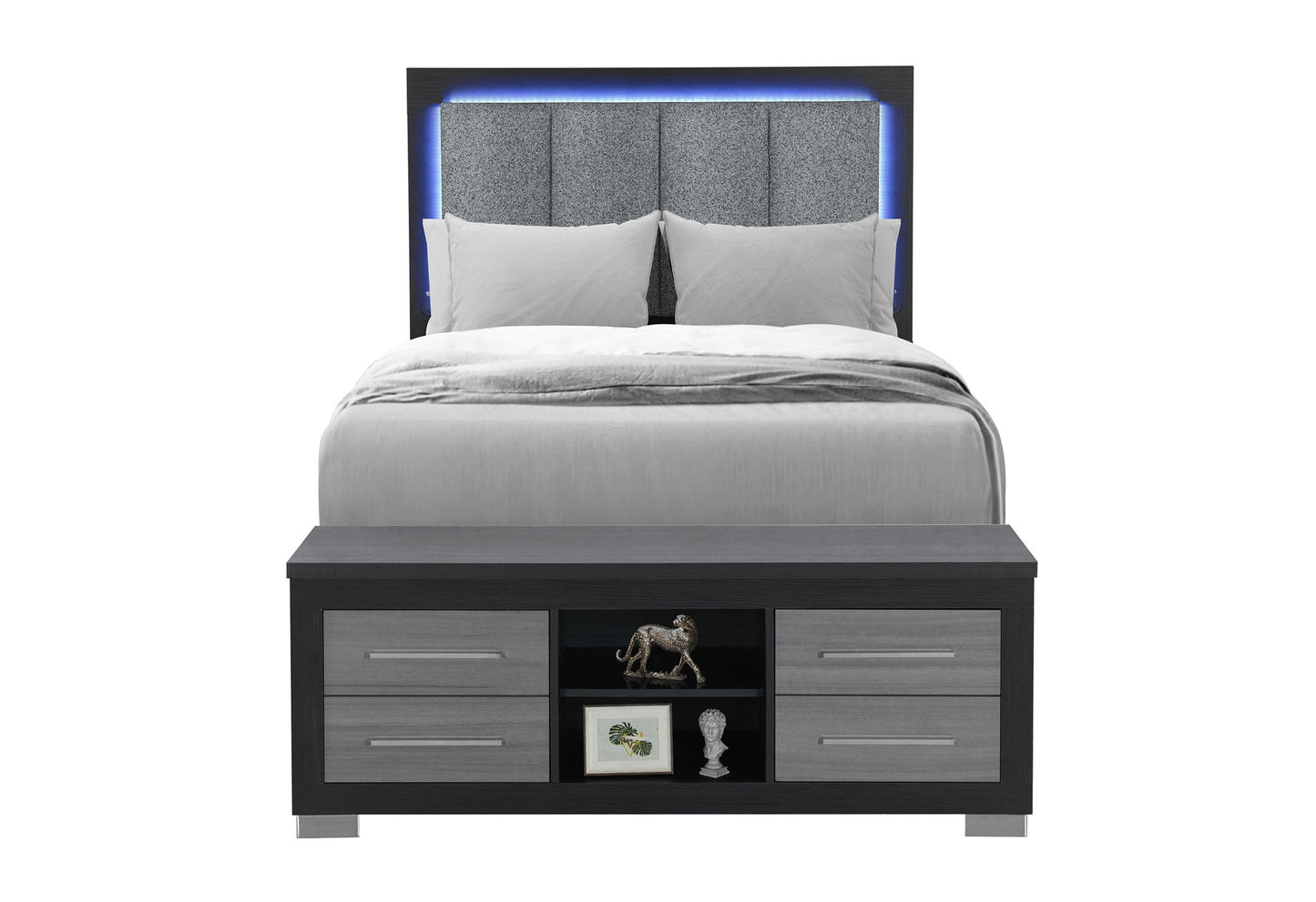 Emma - Full Bed Siderail - Gray / Black
