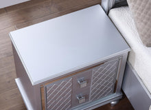 Load image into Gallery viewer, B048 - Nightstand With USB - Shimmer Silver
