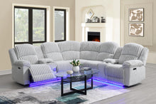 Load image into Gallery viewer, U61 - Corduroy Power 3 Piece Sectional With Bluetooth Speaker, And Wireless Charger - Gray
