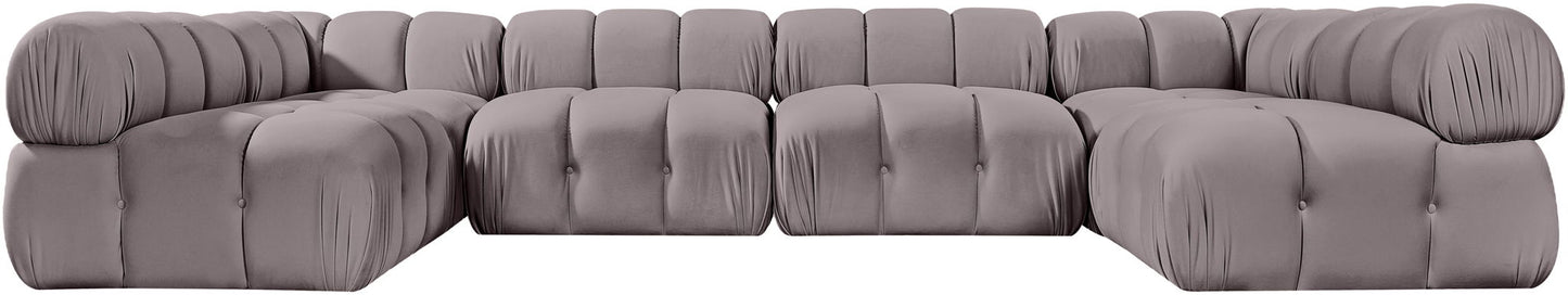 Orin - U-Shaped Velvet 6 Piece Modular Sectional