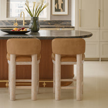 Load image into Gallery viewer, Paloma - Vegan Leather Upholstered Counter Stool (Set of 2) - Tan / Rich Natural
