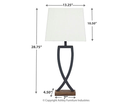 Makara - Metal Table Lamp (Set of 2) - Black / Brown