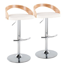 Load image into Gallery viewer, Grotto - Contemporary, Adjustable Barstool With Swivel With Rounded T Footrest (Set of 2)
