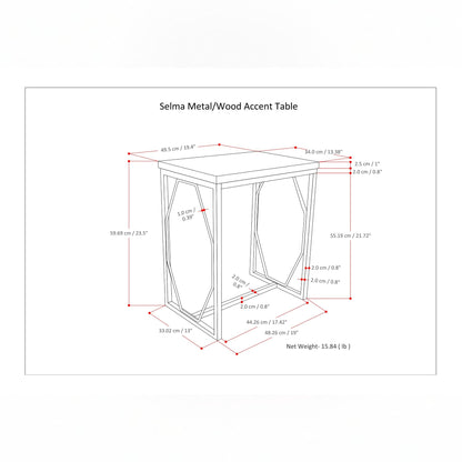 Selma - Metal And Wood Accent Table - Cognac