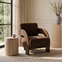 Load image into Gallery viewer, Cedra - Velvet Performance Fabric Upholstered Accent Chair - Brown Frame
