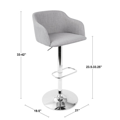 Daniella - Contemporary Adjustable Barstool With Swivel - Gray