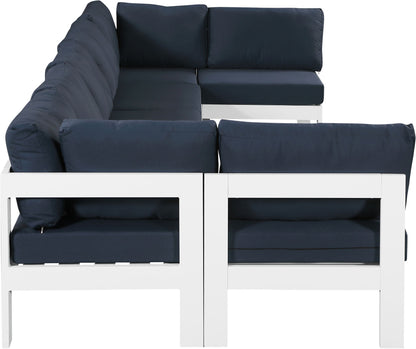 Nizuc - Outdoor Patio 7 Piece Modular Sectional With White Frame