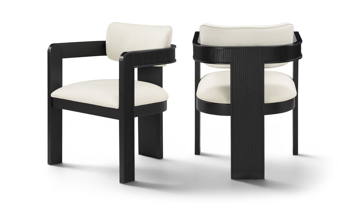 Sacha - Vegan Leather Upholstered Dining Chair With Black Base (Set of 2)