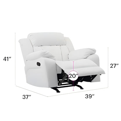 Elegant Rocker Recliner - White