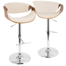 Load image into Gallery viewer, Curvo - Mid Century Modern Adjustable Barstool With Swivel With Straight T Footrest

