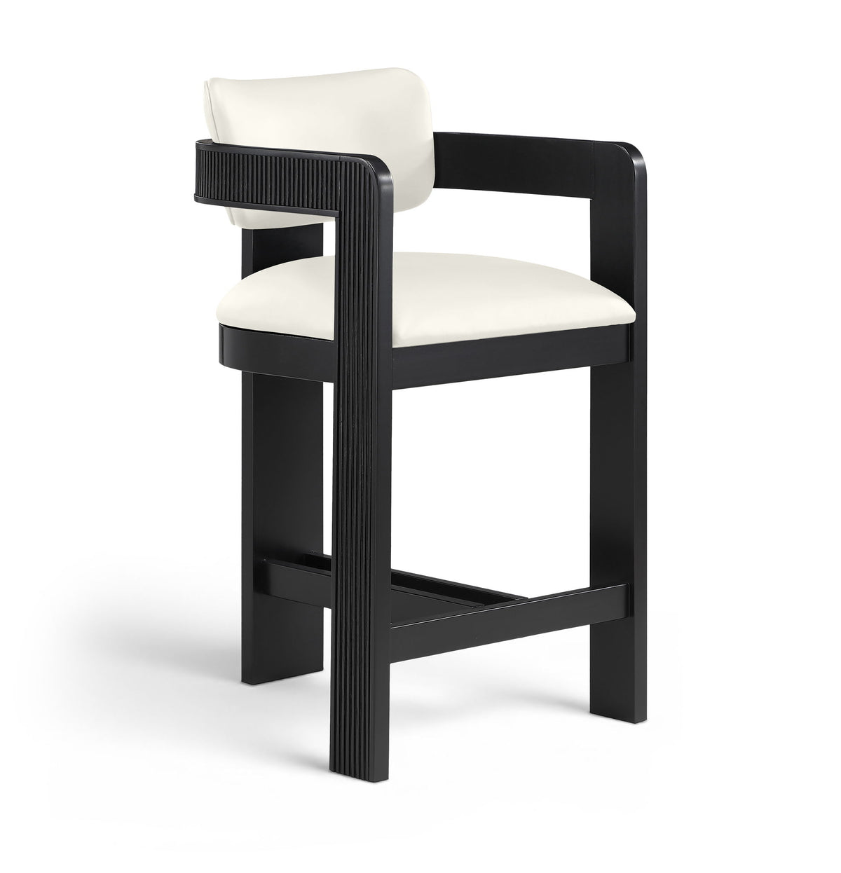 Sacha - Vegan Leather Upholstered Counter Stool With Black Base