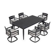 Load image into Gallery viewer, Outdoor Modern Dining Set, Chairs Sunbrella Cushioned And Dining Table With Umbrella Hole
