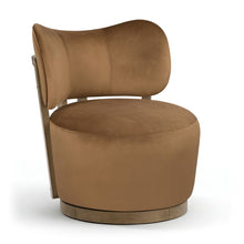 Load image into Gallery viewer, Elara - Velvet Upholstered Swivel Accent Chair - Stained Brown
