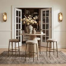 Load image into Gallery viewer, Ferro - Performance Fabric Upholstered Backless Bar Stool - Antique Brass
