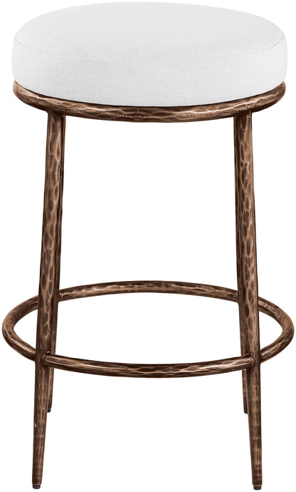 Ferro - Upholstered Backless Counter Stool With Brushed Bronze Base