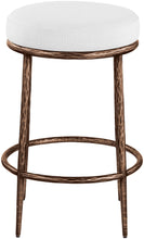 Load image into Gallery viewer, Ferro - Upholstered Backless Counter Stool With Brushed Bronze Base
