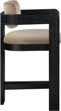Load image into Gallery viewer, Sacha - Velvet Stool With Black Base
