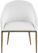 Load image into Gallery viewer, Ferro - Upholstered Dining Arm Chair With Brushed Gold Legs
