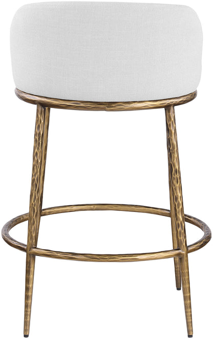 Ferro - Upholstered Counter Stool With Brushed Gold Base