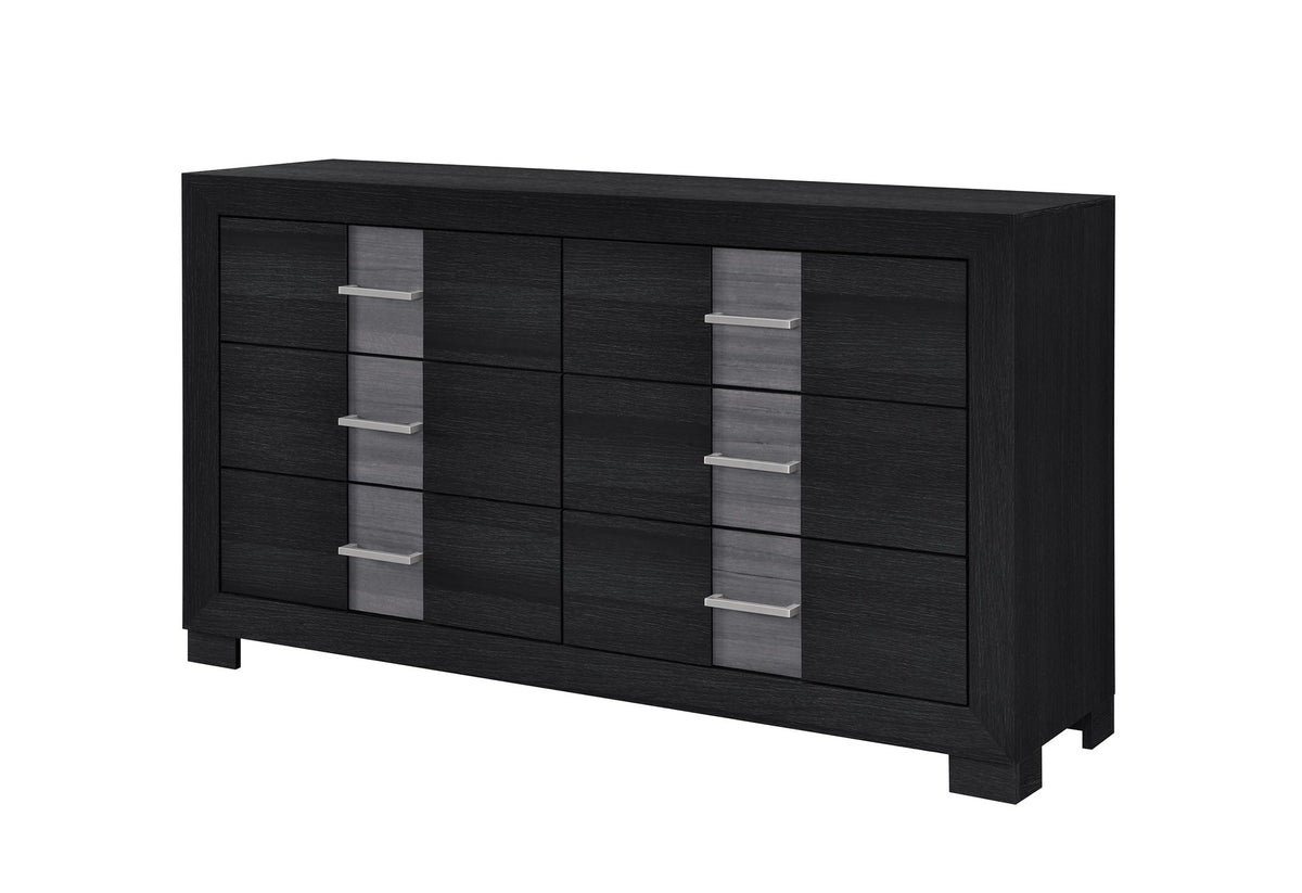 Optimus - 4 Piece Bedroom Set (Full Bed, Dresser, Mirror, Nightstand) - Black