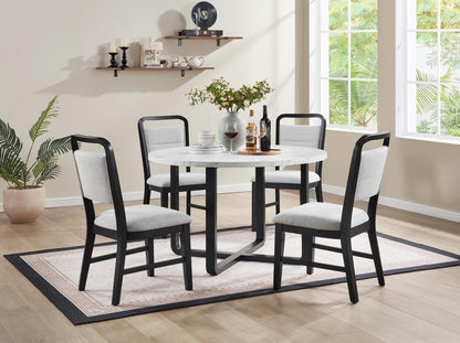 D180 - Melamin Round Dining Table - Black / White